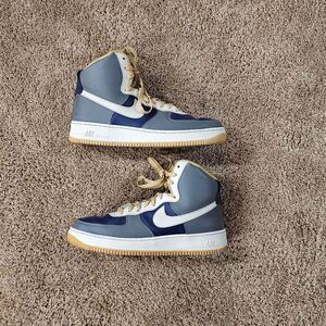 Nike Air Force 1 High By You Custom Grey/White/Blue/Tan - Men sz 12
